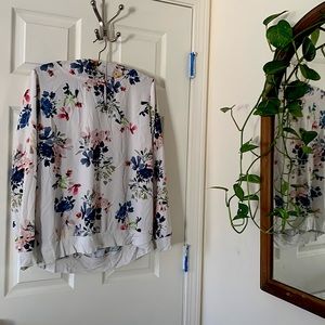 White Floral shirt with hoodie